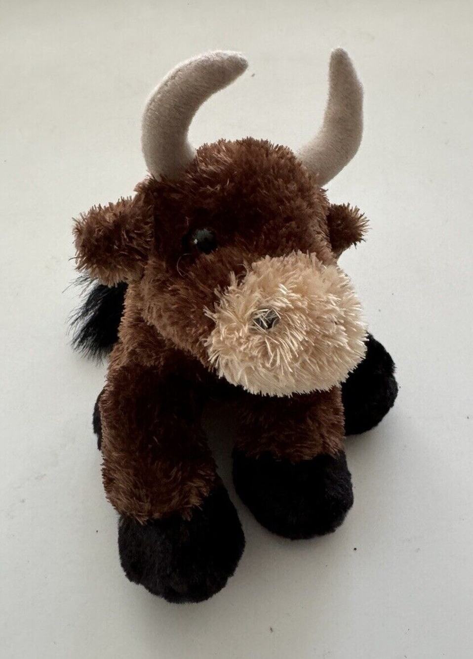 Aurora Toro Bull 8” Floppy Plush Animal Texas Longhorn Brown Toy Brand Tags